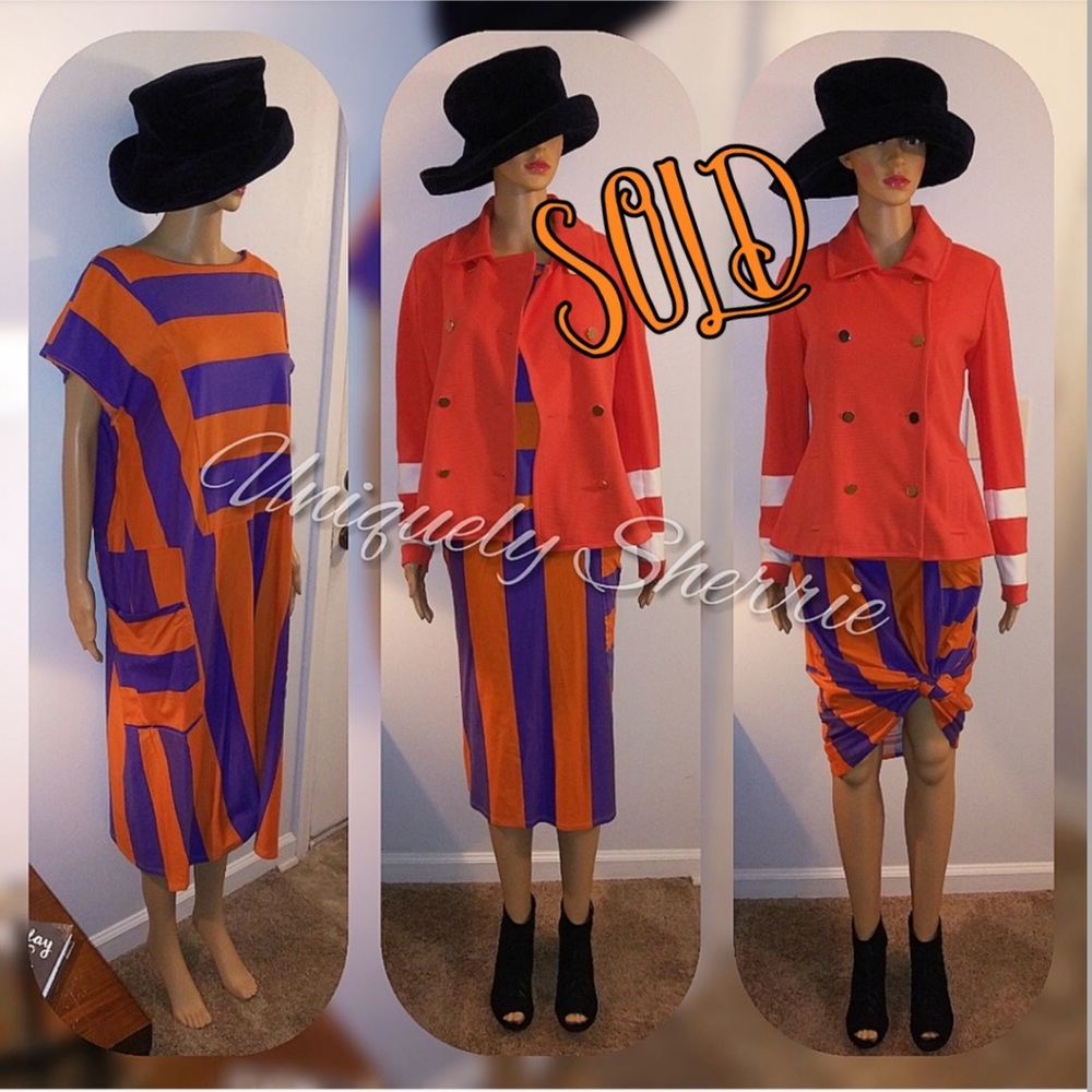 SOLD. Zara Trafaluc Orange/Purple Dress - Picture 1 of 8